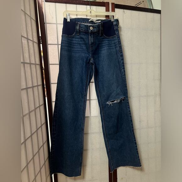 HUDSON ROSIE HIGH RISE WIDE LEG MATERNITY CARRIBEAN BLUE JEANS SIZE 25 - Picture 2 of 10